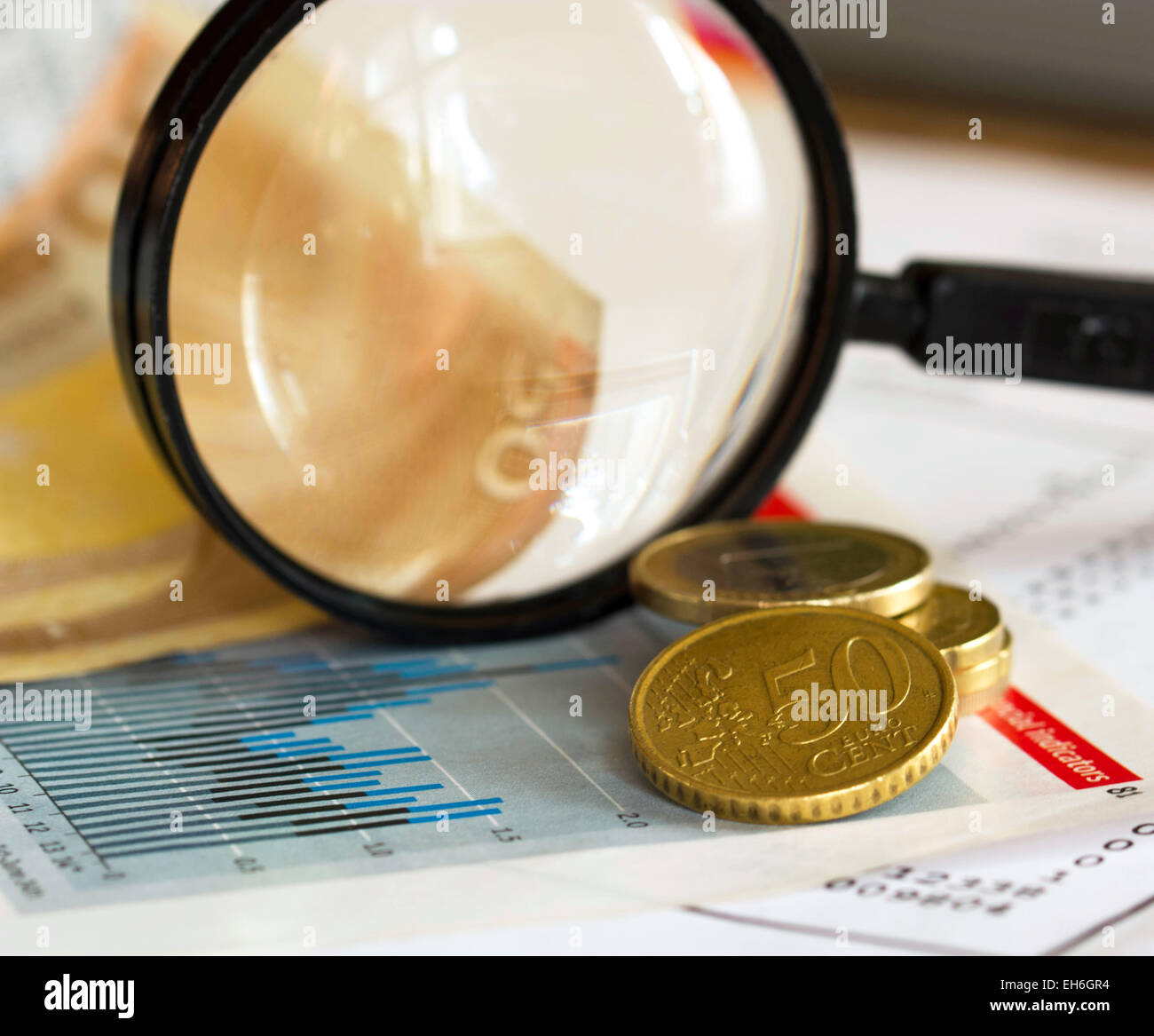 Camera, coin, magnifying glass on table 19919283 Stock Video at
