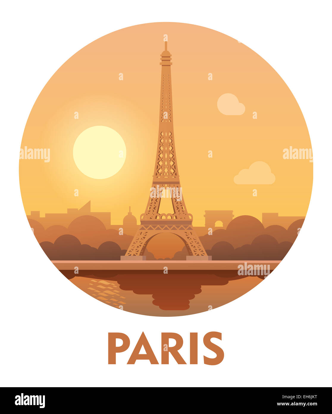 Travel destination Paris icon Stock Photo