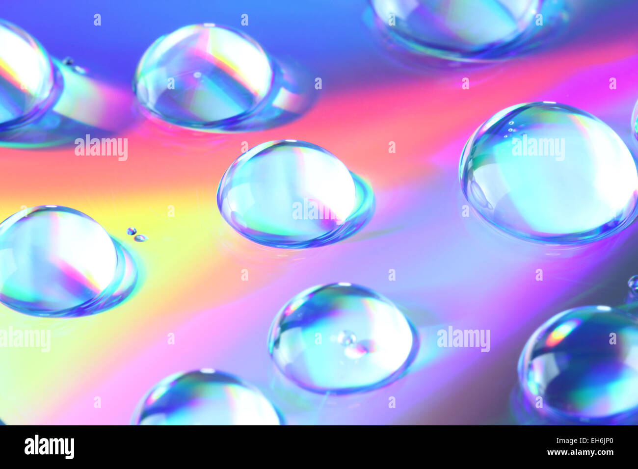 macro of water drops on rainbow background Stock Photo - Alamy