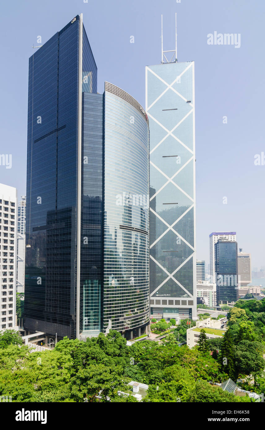 Bank of China Tower and Citibank Plaza buildings, Central, Hong Kong Island, Hong Kong Stock Photo