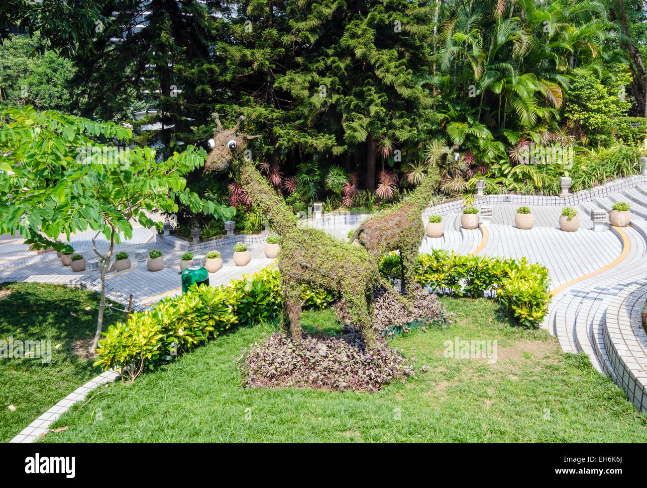 Animal topiary, Hong Kong Park, Hong Kong Stock Photo