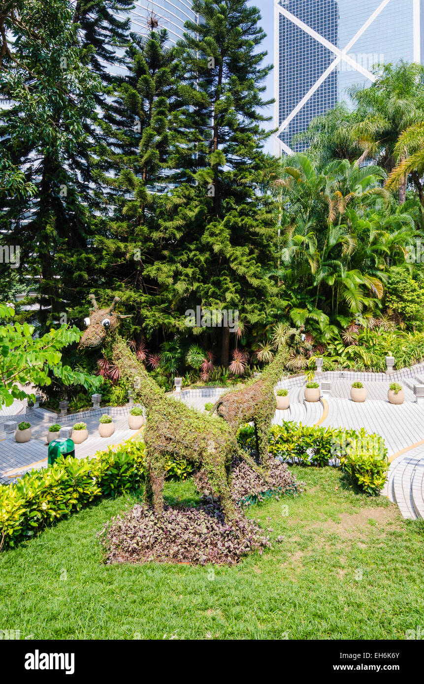 Animal topiary, Hong Kong Park, Hong Kong Stock Photo