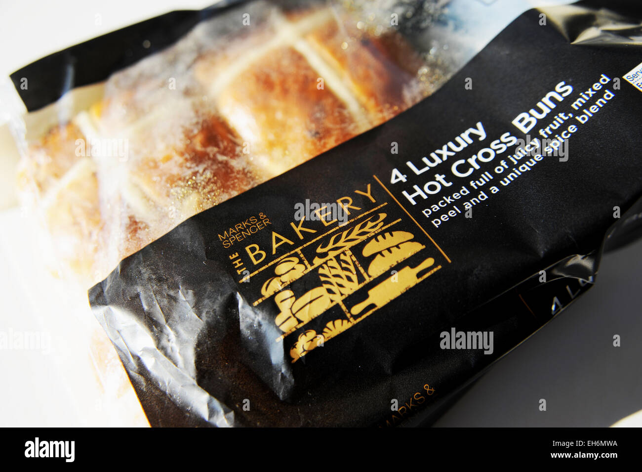 Marks & Spencer Luxury Hot Cross Buns for Easter UK Stock Photo Alamy