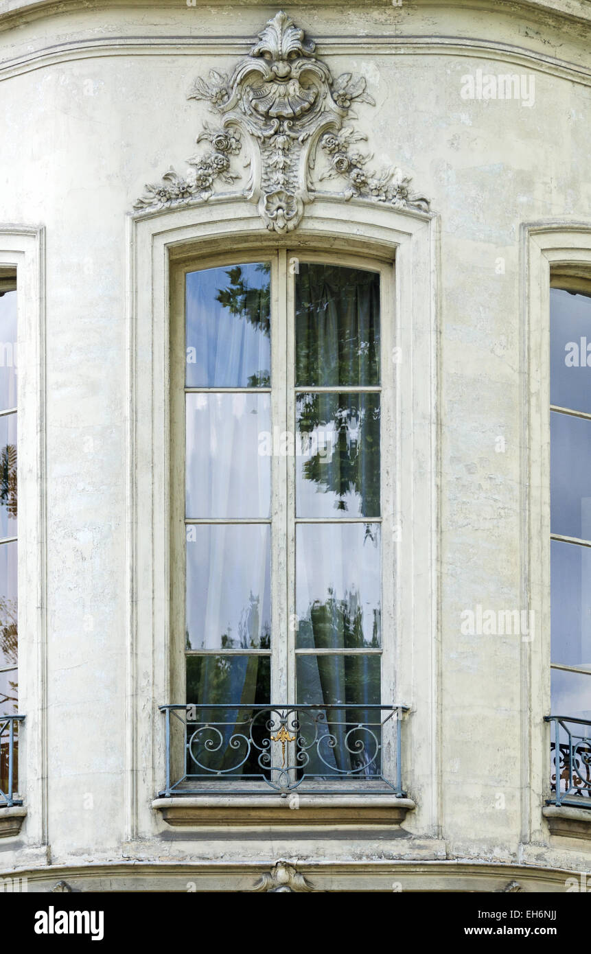 A tall, graceful window at the National Archives, Paris. Stock Photo