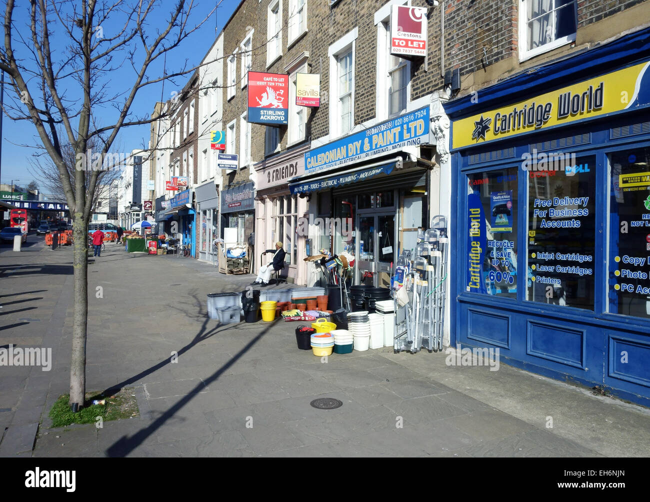 Caledonian Road in North London has one of the highest proportions of independent shops of any high street Stock Photo