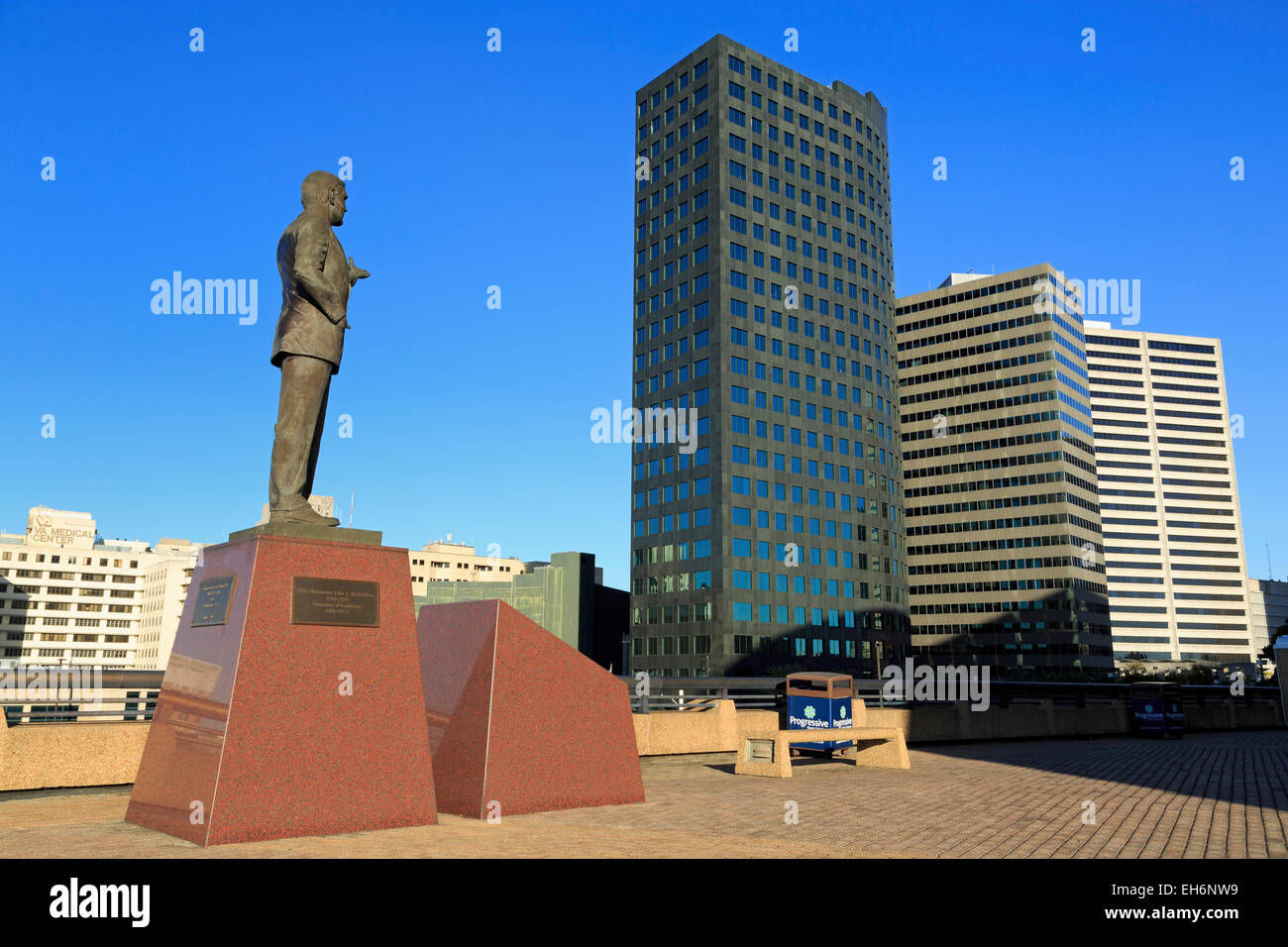 Governor John McKeithen statue, Superdome, New Orleans, Louisiana, USA Stock Photo