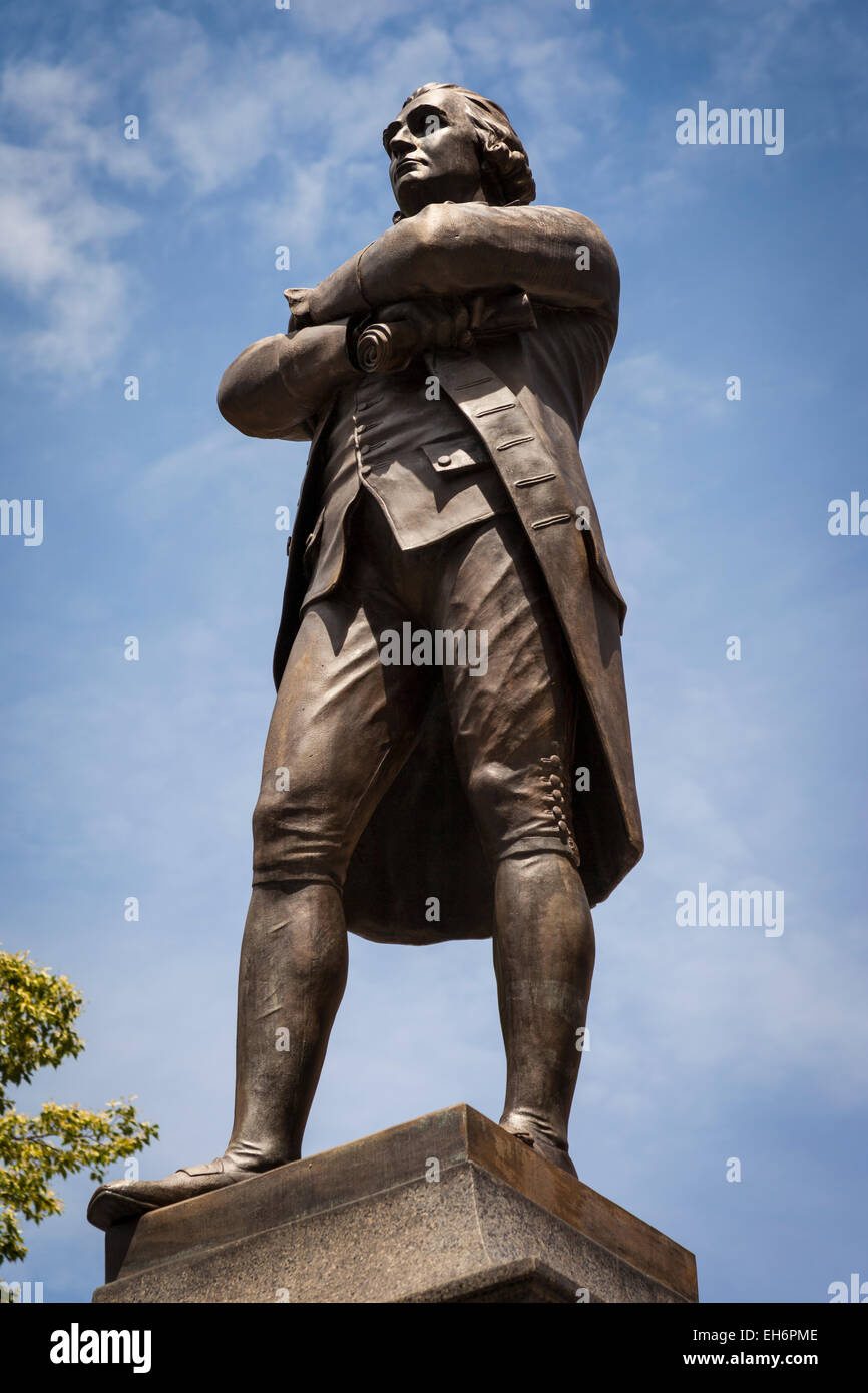 Statue of Samuel Adams outside Faneuil Hall, Boston, Massachusetts, USA Stock Photo