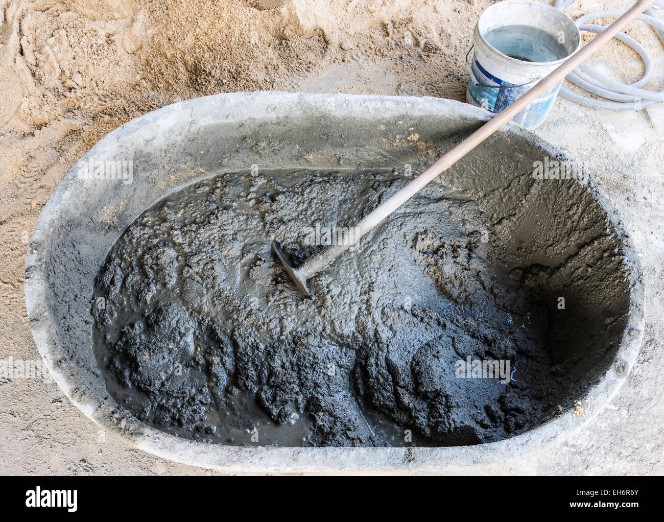 Mixing tray for construction the modern house Stock Photo Alamy