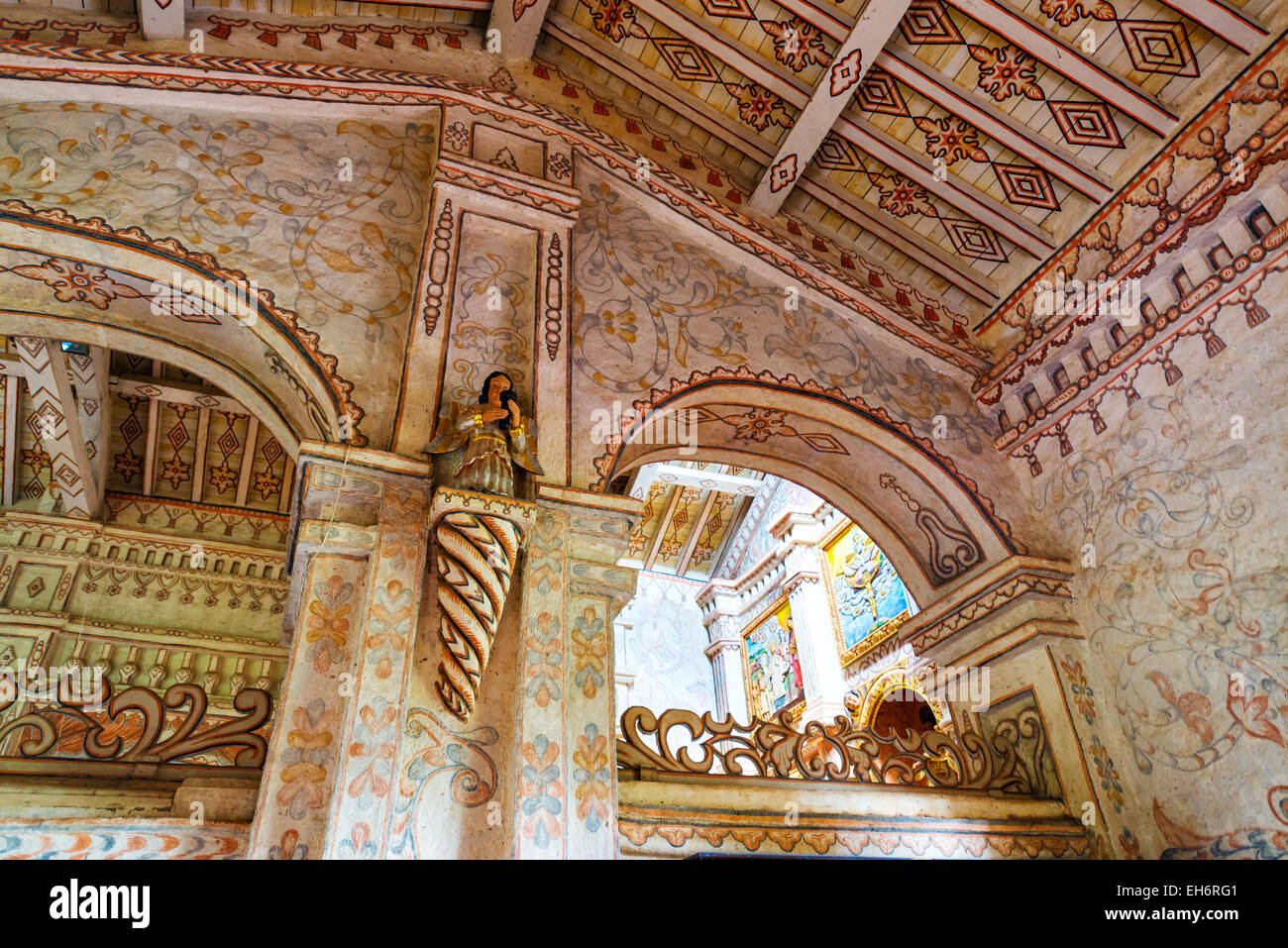 Details of the UNESCO World Heritage San Javier church in Bolivia Stock Photo