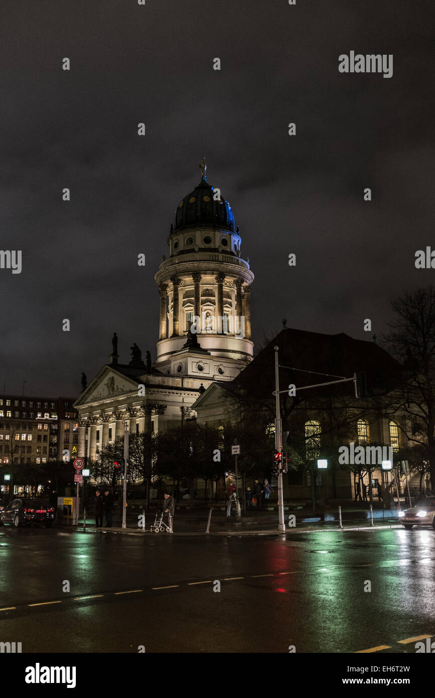 Europe, German, Berlin, Church, Night, Urbanscape. tourist, Stock Photo