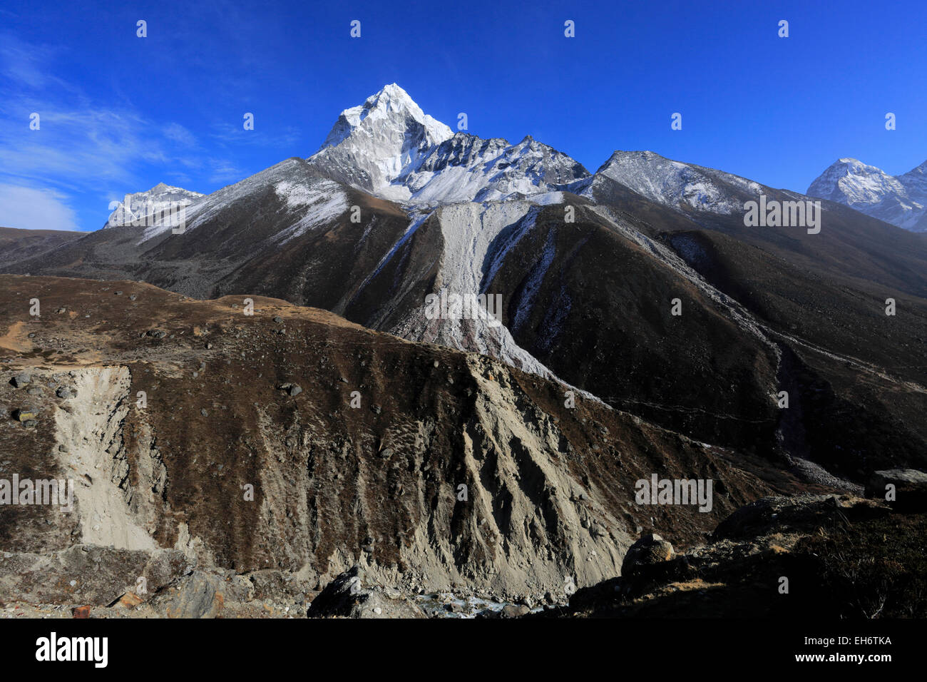 Ama Dablam mountain, Everest base camp trek, Sagarmatha National Park, UNESCO World Heritage Site, Solu-Khumbu district, Khumbu Stock Photo