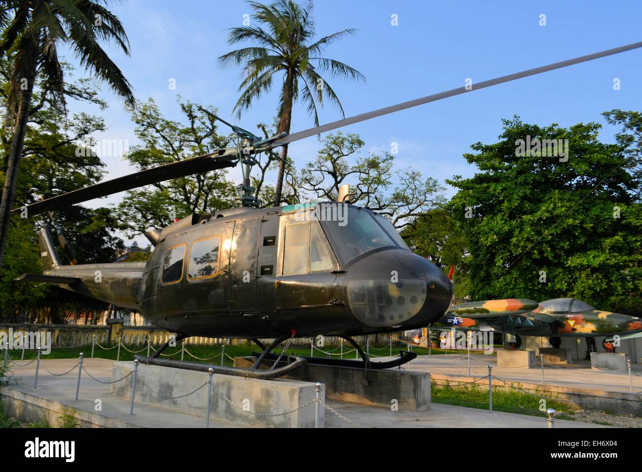 US Military helicopter used during the Vietnam War Stock Photo