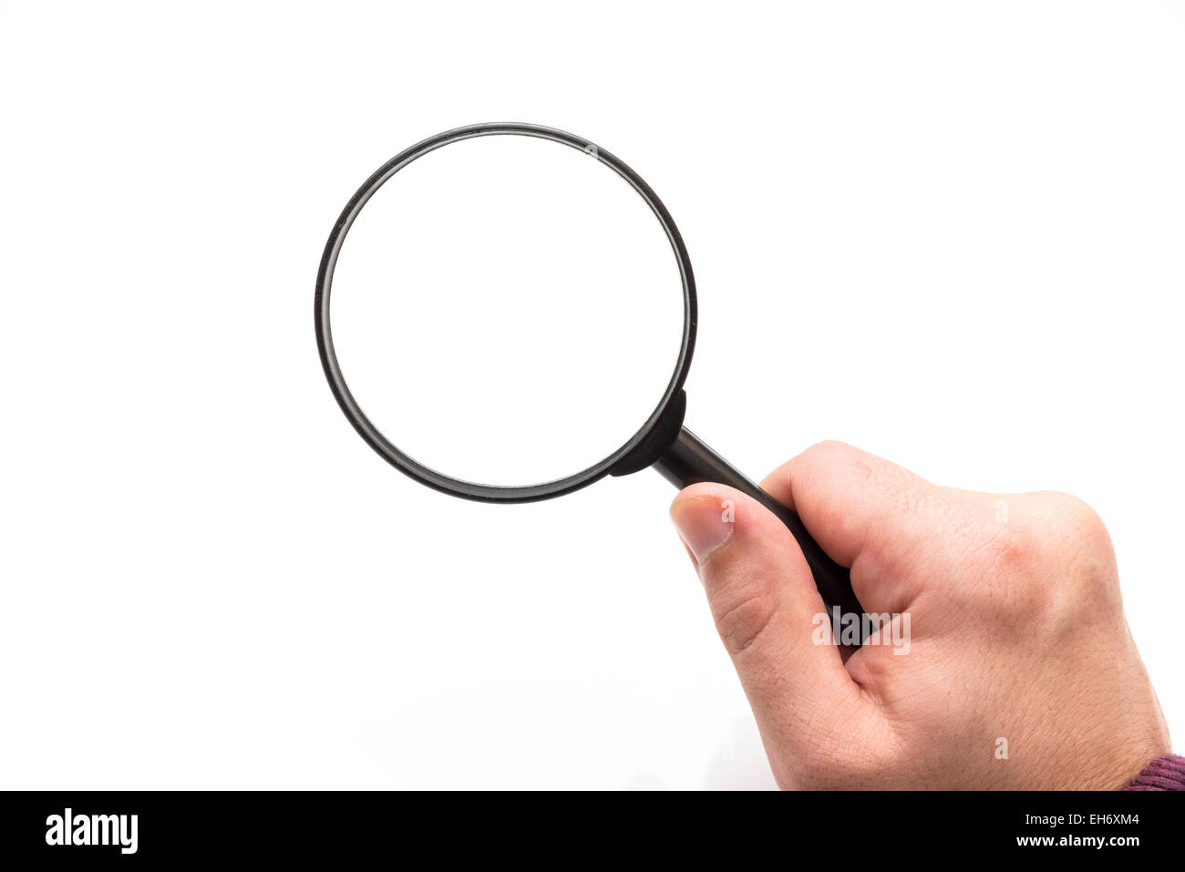 black magnifier on a white background Stock Photo