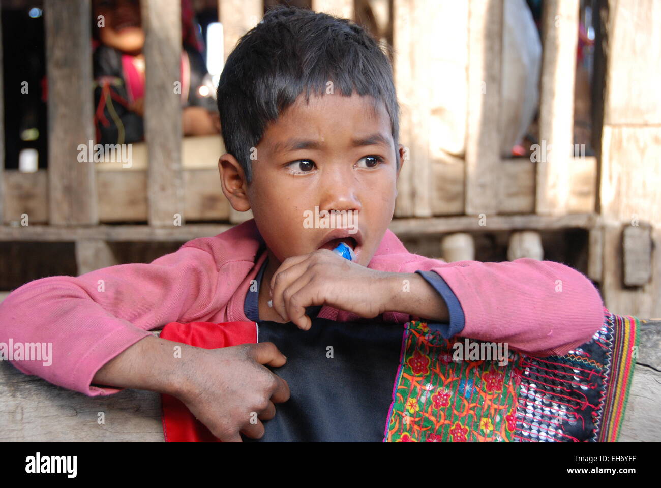 Boy In Palaung Village Stock Photo