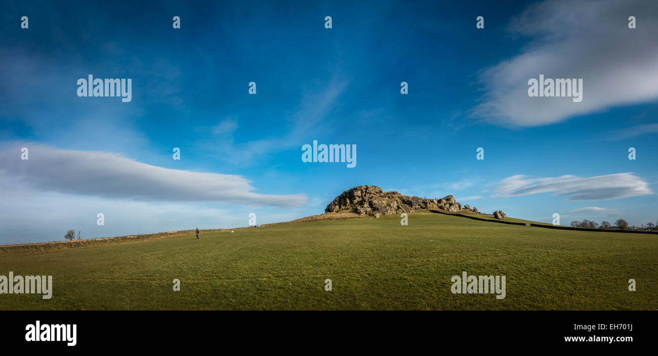 Beautiful view of Almscliff Crag, rural North Yorkshire Stock Photo