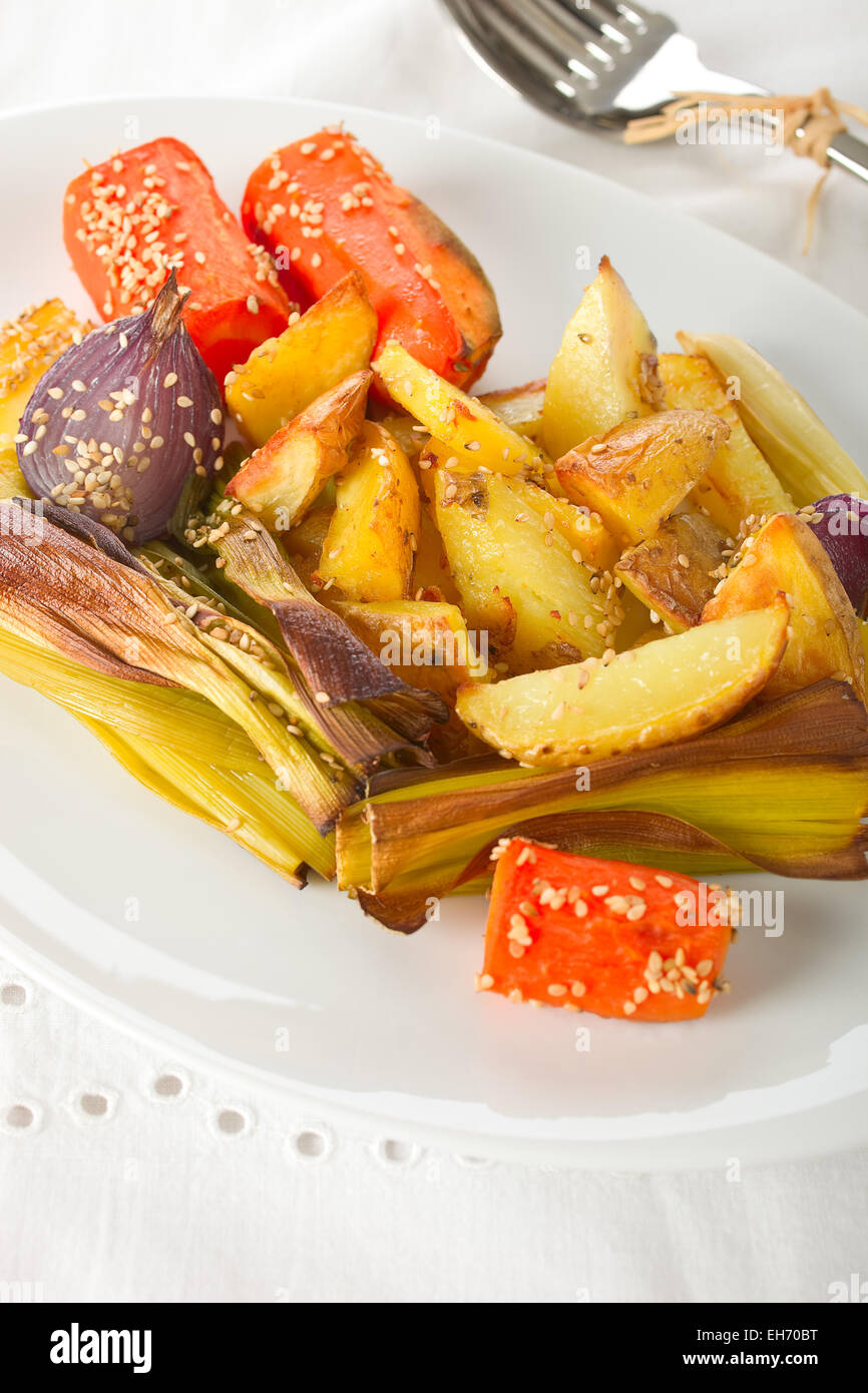 Oven Baked Vegetable Stock Photo