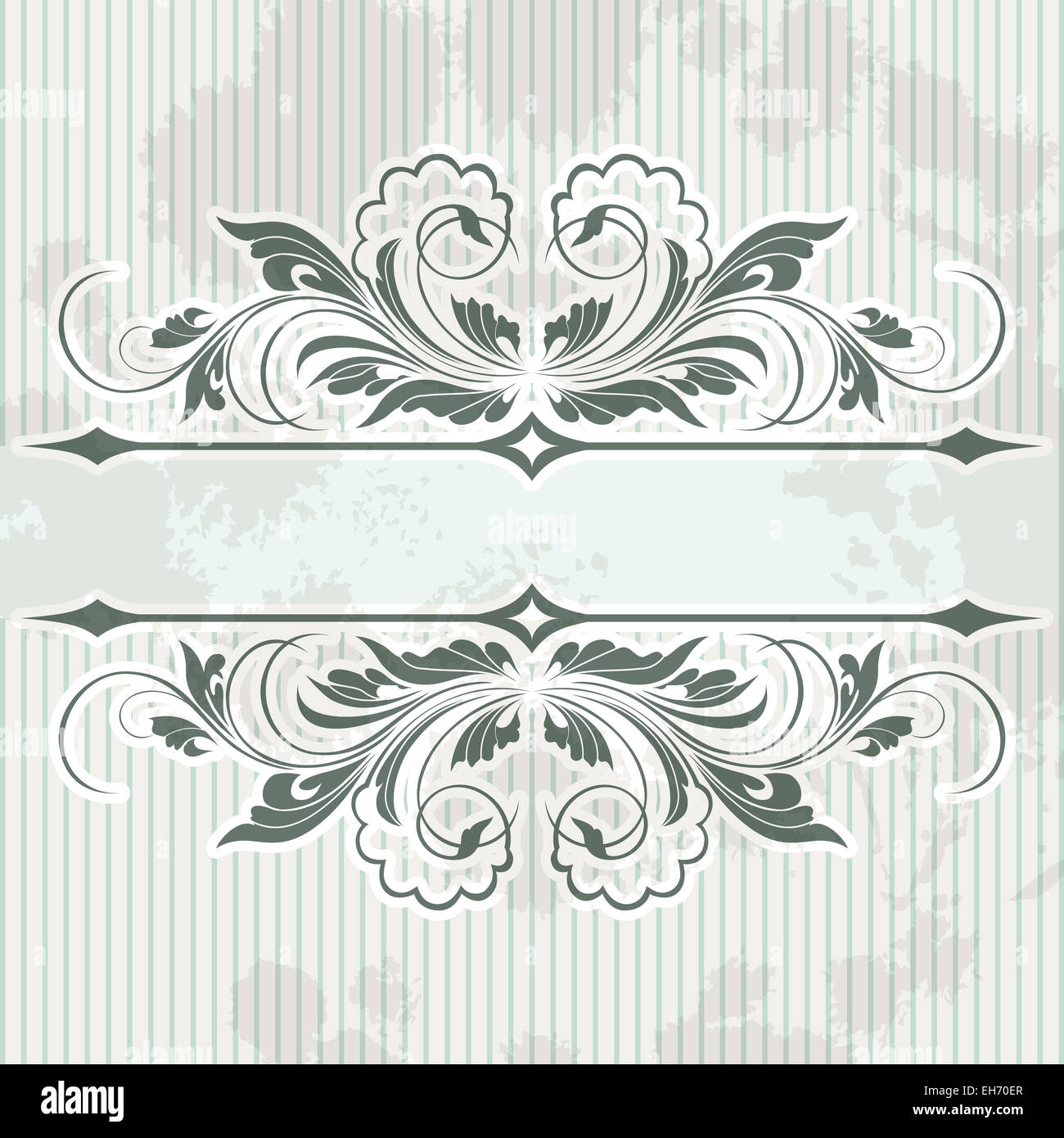 Illustration with card drawn in vintage style with using grunge pattern Stock Photo