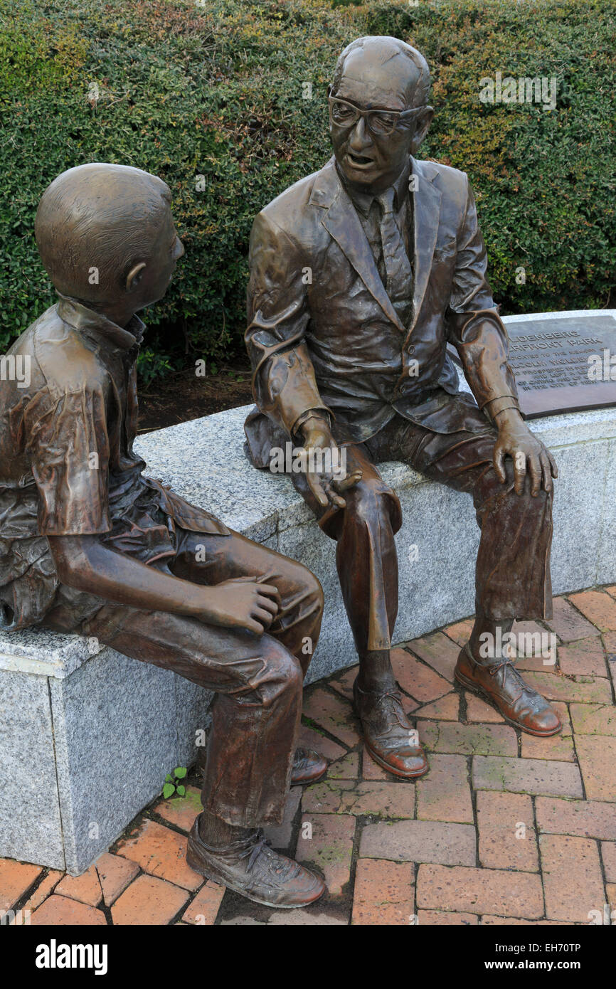 Statue of Malcolm Woldenberg, Riverfront, New Orleans, Louisiana, USA