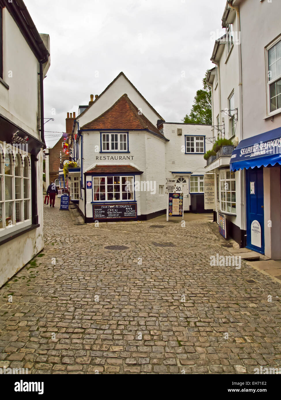 Cobbled street in Lymington New forest District  Hampshire UK Stock Photo
