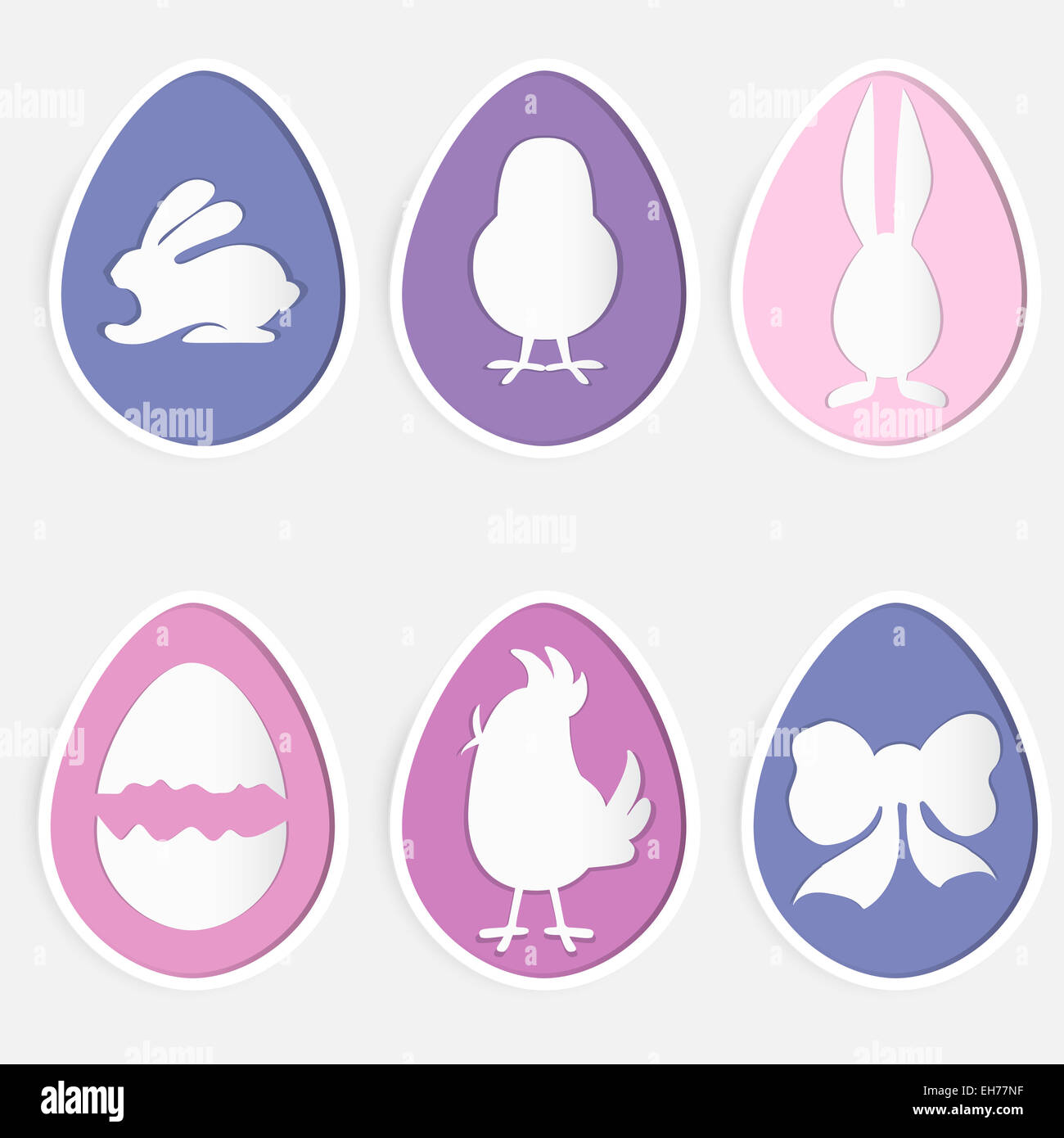Easter set of of symbols placed inside the eggs Stock Photo - Alamy
