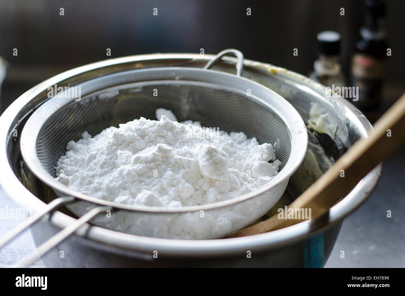 Making cream cheese icing Stock Photo
