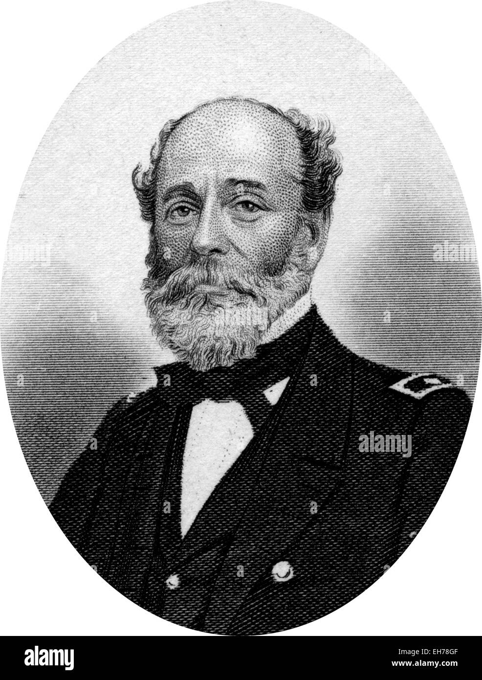 Engraving of Rear Admiral Charles Stuart Boggs Stock Photo