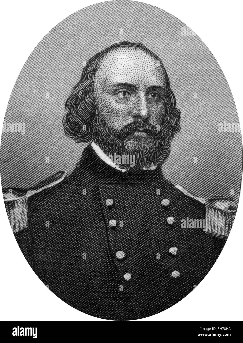 Engraving of Union Brigadier General Frederick West Lander Stock Photo