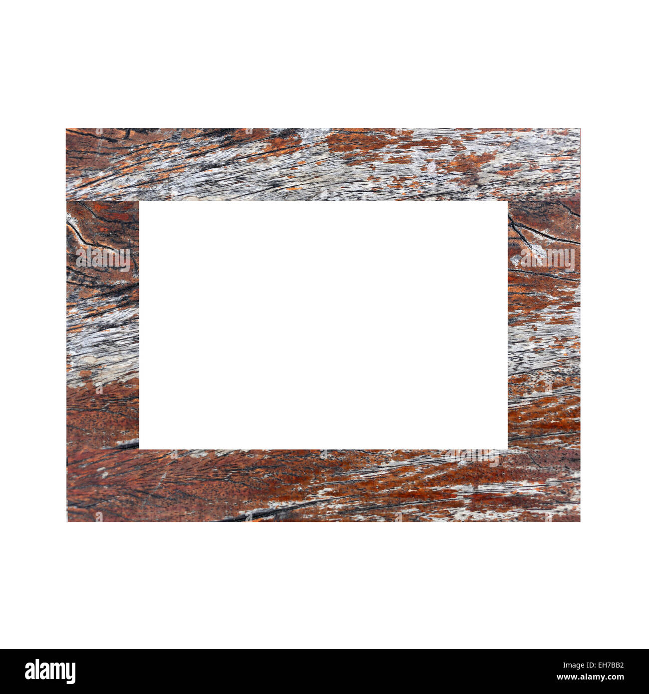 Old wooden frame isolated on white background Stock Photo - Alamy
