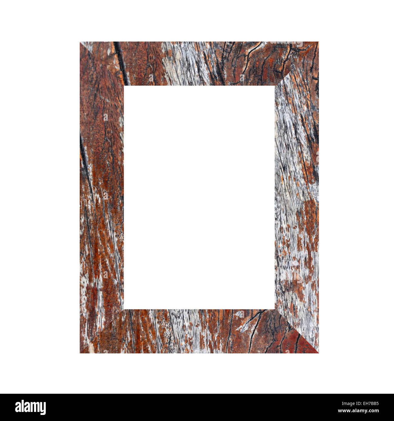 Old wooden frame isolated on white background Stock Photo - Alamy