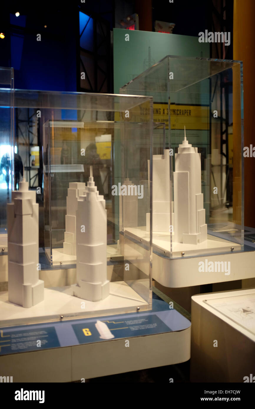 Building models display in Skyscraper exhibition in Liberty Science