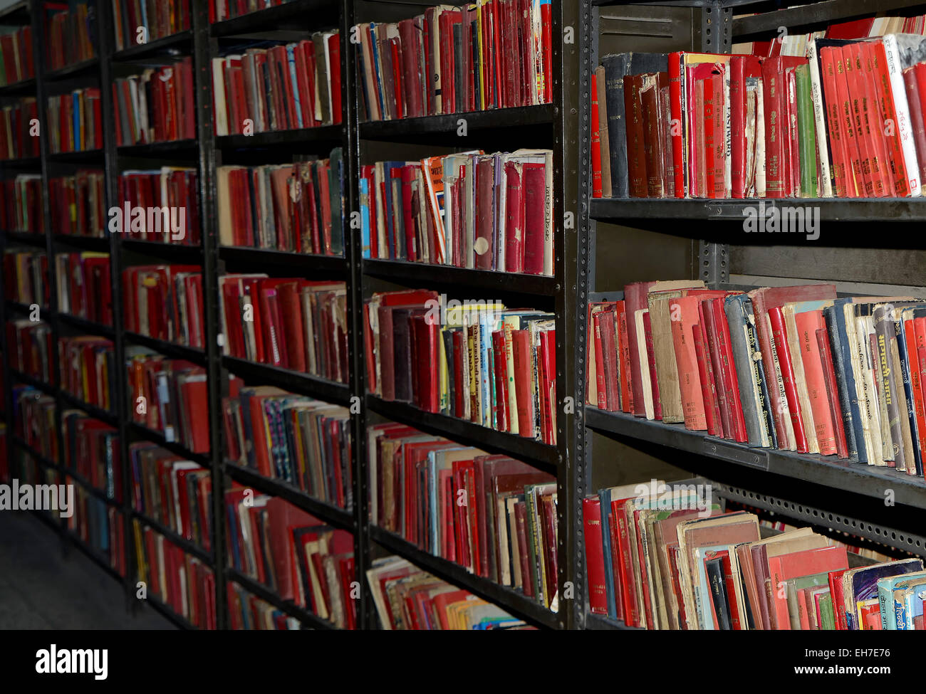 Bookshelf in public library,India Stock Photo Alamy