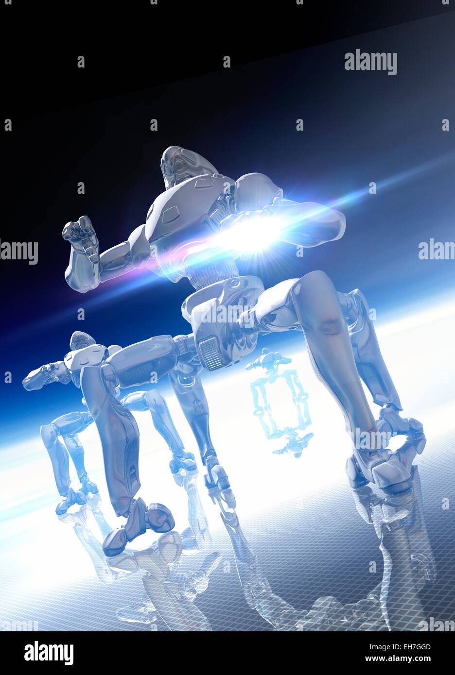 Space robots, artwork Stock Photo