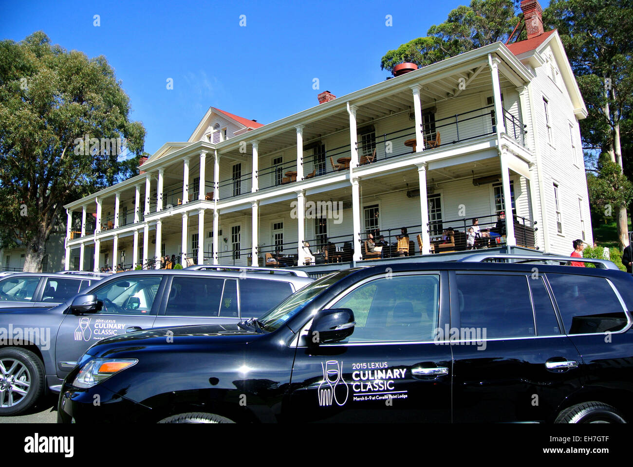 Fort Baker, Sausalito, California, USA. 8th March, 2015. Lexus teams up with Cavallo Point Lodge for 3 day culinary event with famous chefs from all Cavallo Point sister properties for wine food tasting at historic Fort Baker in Sausalito California Credit:  Bob Kreisel/Alamy Live News Stock Photo