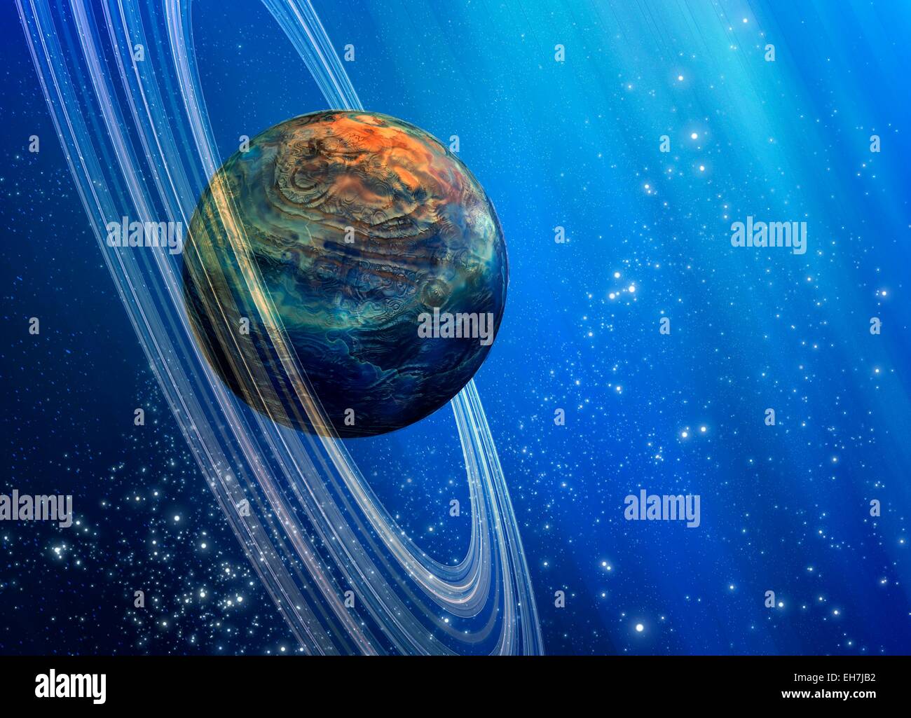 Drawing Planet Rings Planet with rings, illustration Stock Photo - Alamy