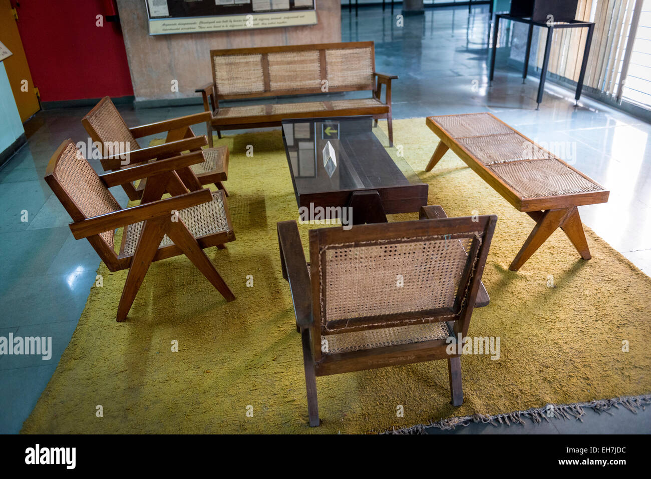 Original 1950s furniture in The Museum of Architecture in Chandigarh, India Stock Photo