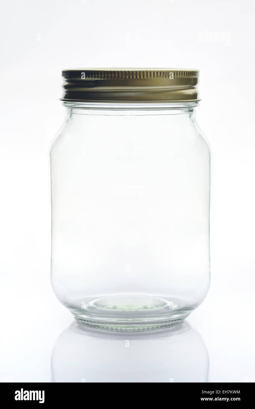 Glass Jar with Metal Lid Stock Photo