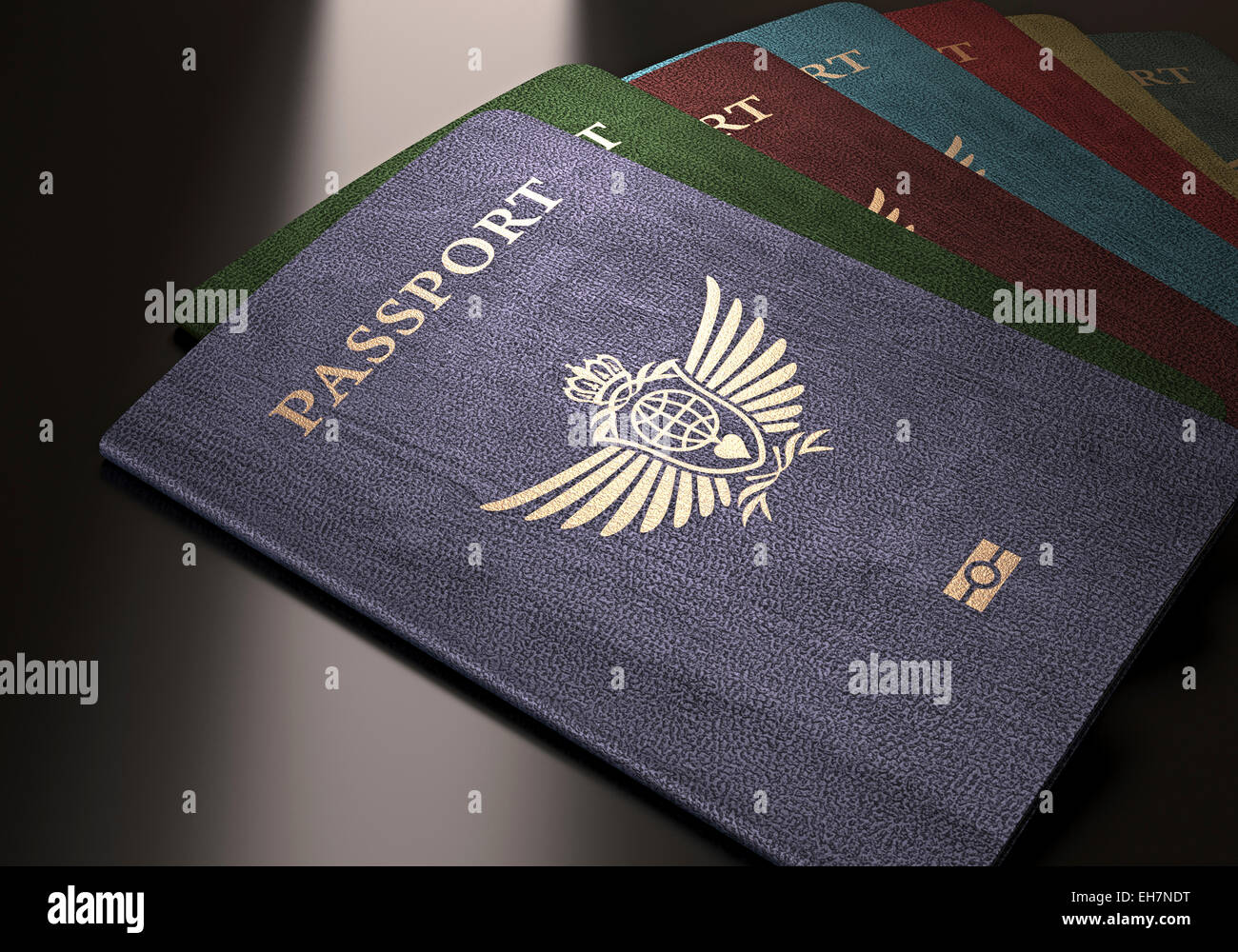 Selection of passports Stock Photo