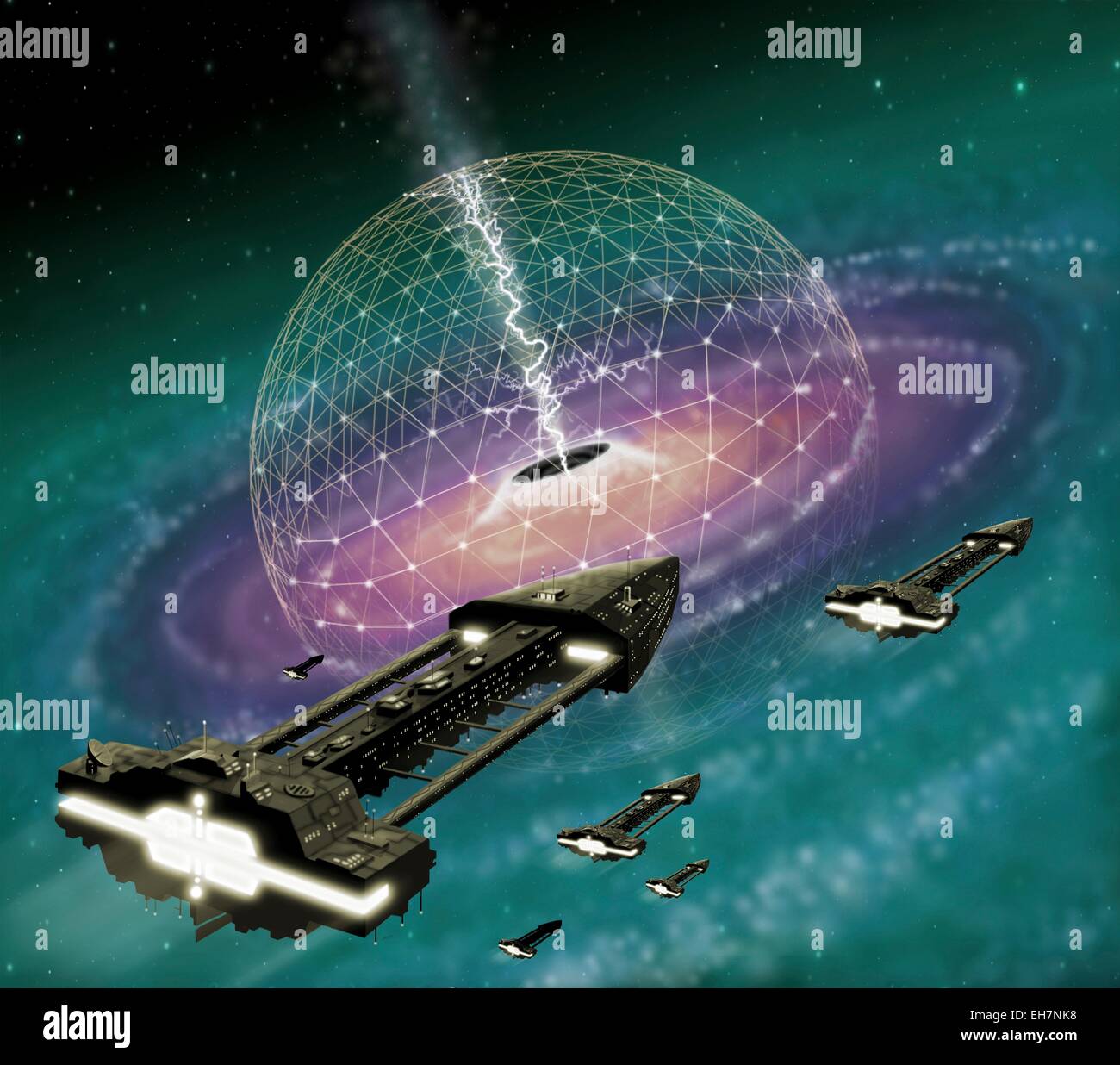 Mining Energy from a Black Hole Stock Photo