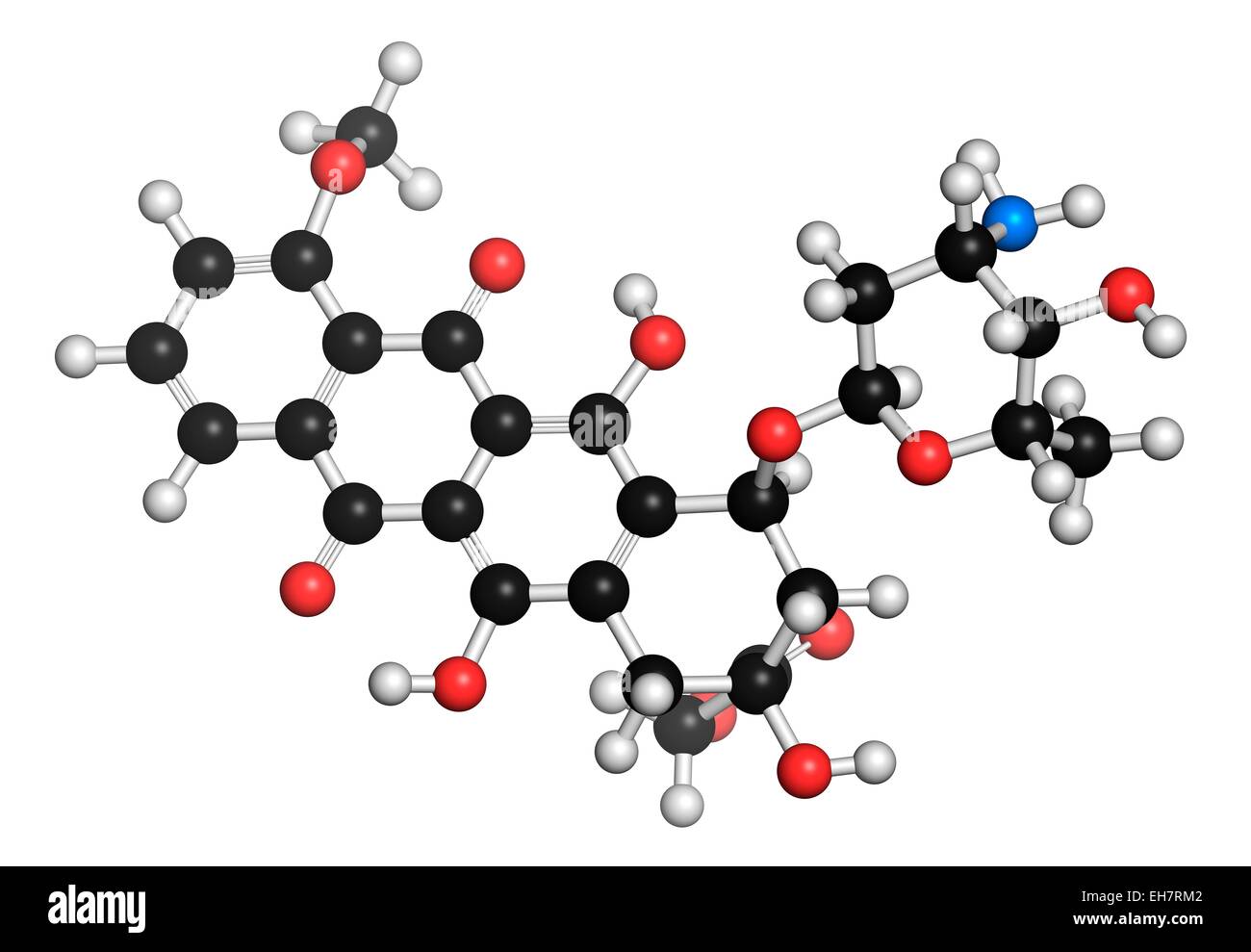 Doxorubicin cancer drug molecule Stock Photo