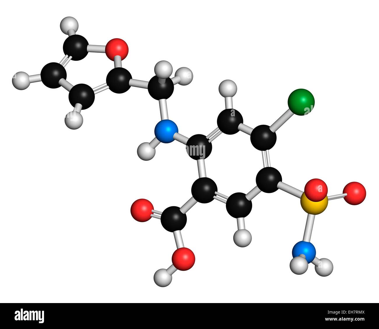 Furosemide diuretic drug molecule Stock Photo - Alamy