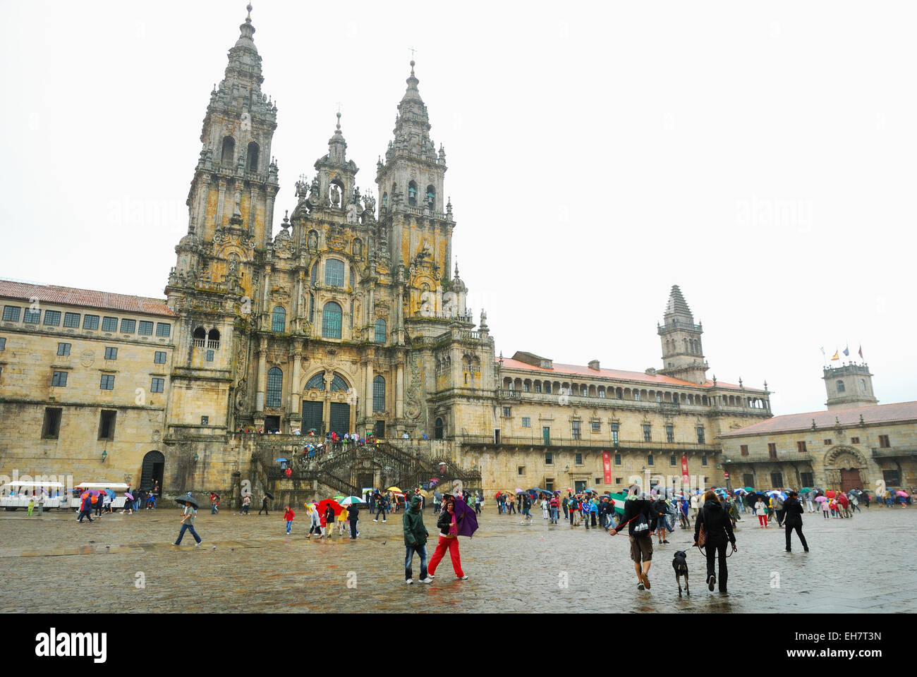 Cathedral. Obradoiro facade. Santiago de Compostela, capital of the autonomous community of Galicia in northwestern Spain. Stock Photo
