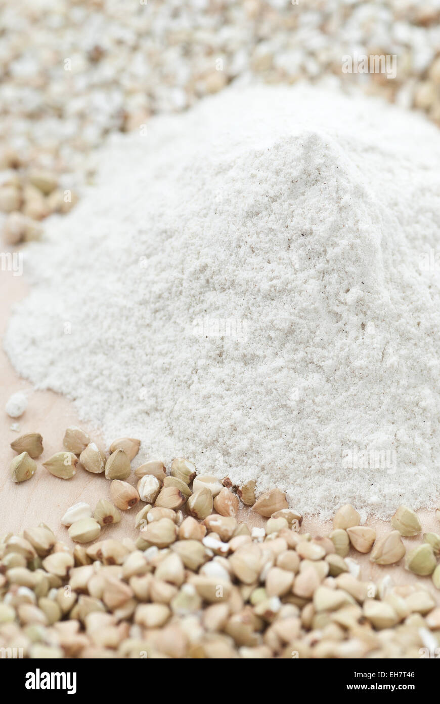 Gluten free buckwheat flour. Stock Photo