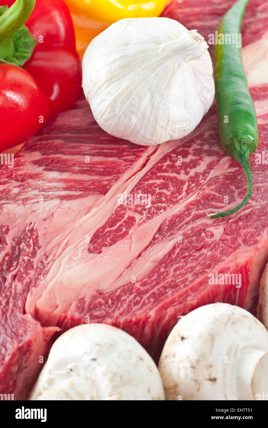 Meat for beef stew with ingredients. Stock Photo