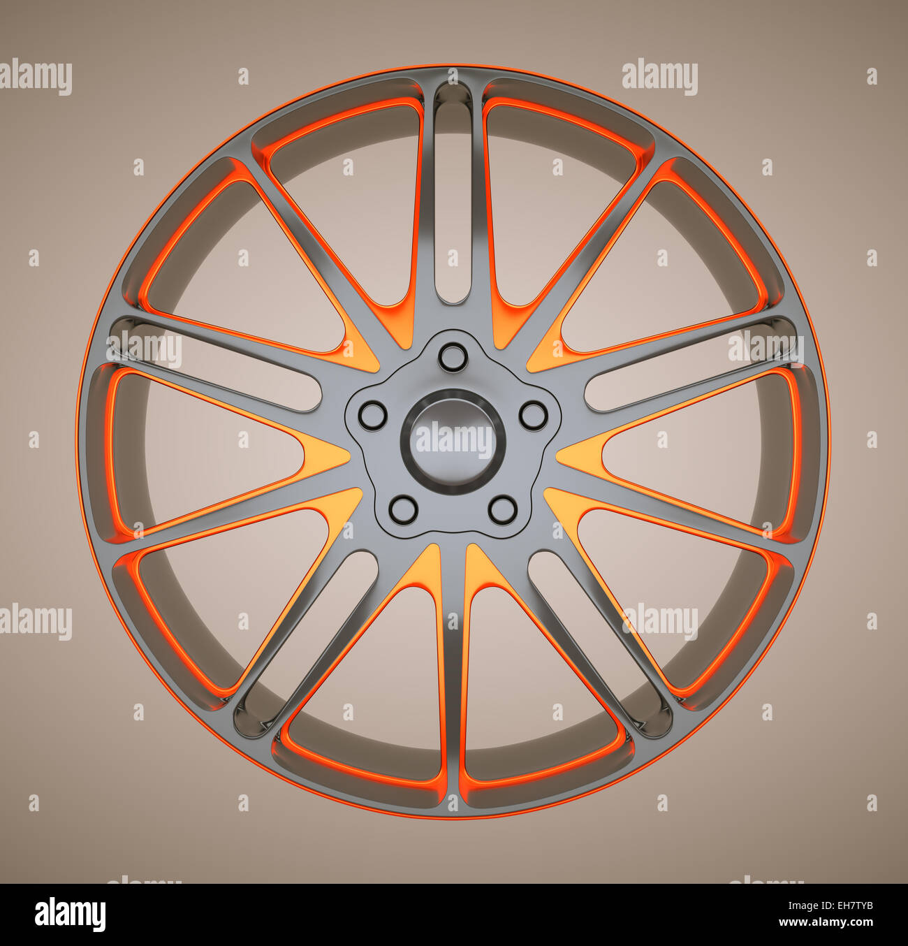 Alloy disc or wheel of sportcar. Black and red. Large resolution Stock ...