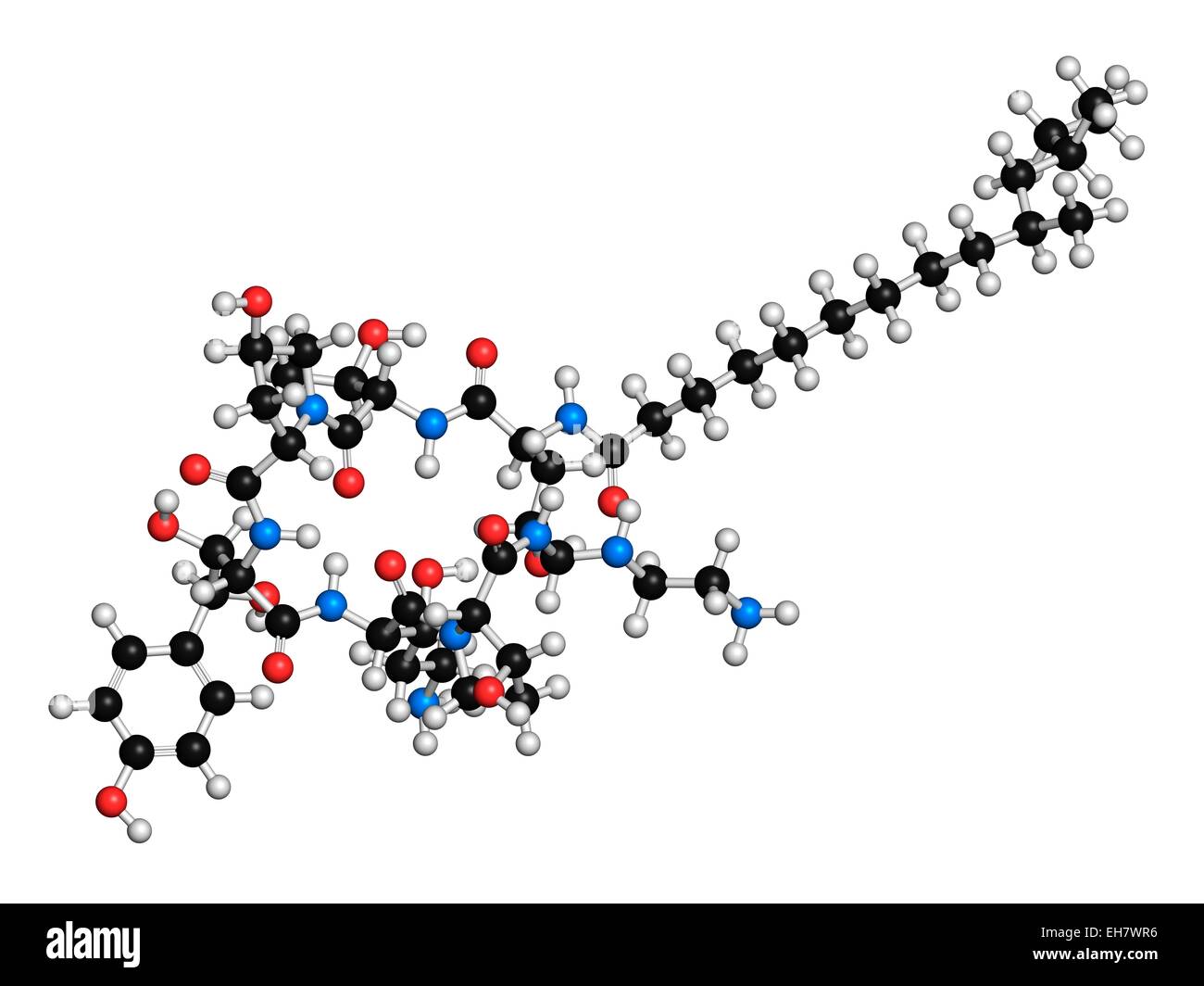 Caspofungin antifungal drug molecule Stock Photo
