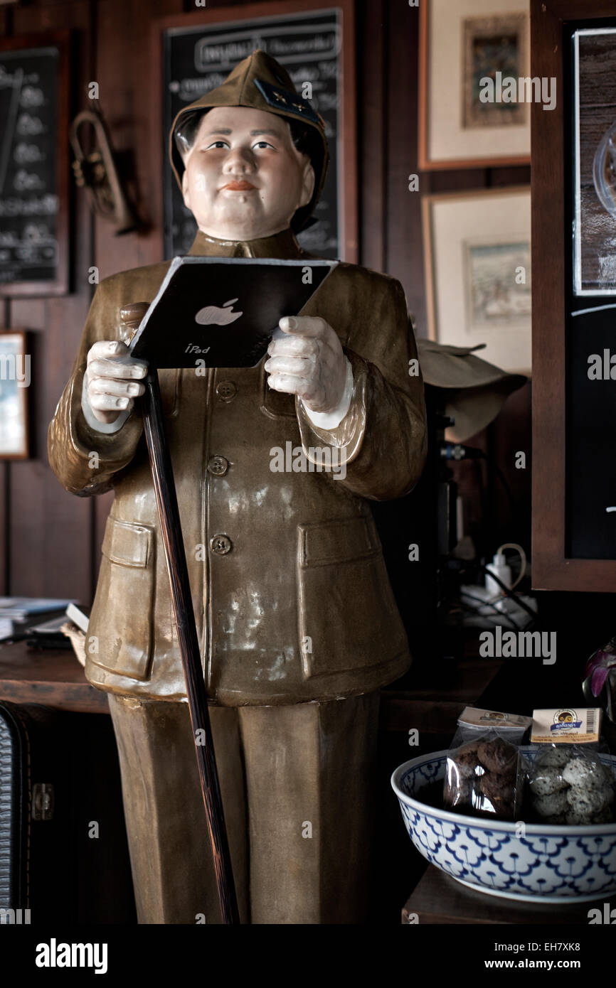 Mao Tse Tung Zedong apparently using an iPad Stock Photo