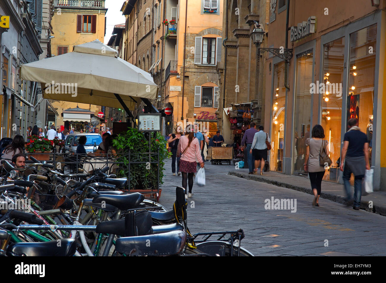 Florence, Old town near Santa Croce Square, Tuscany, Italy, Europe Stock Photo