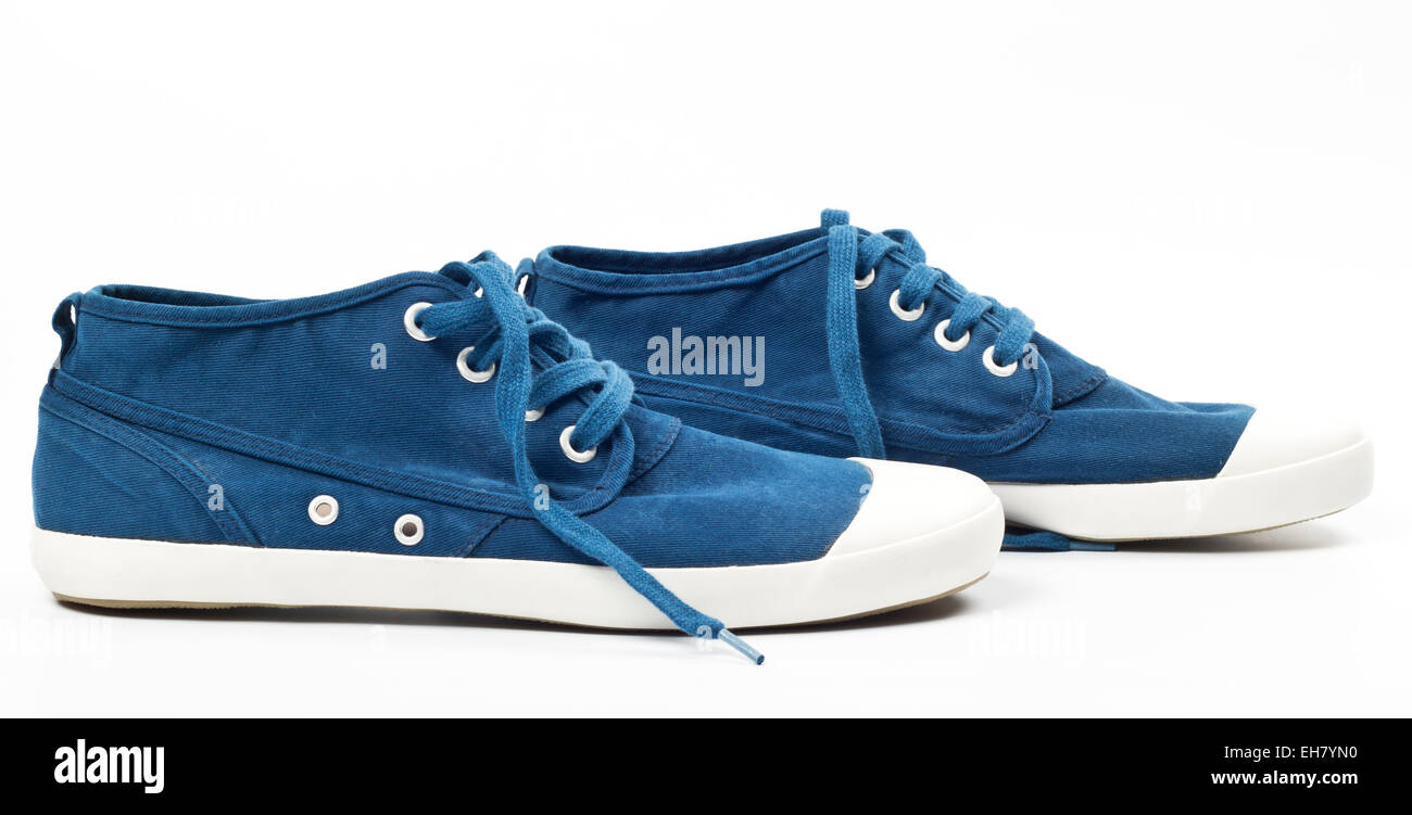 A pair of new blue shoes Stock Photo Alamy