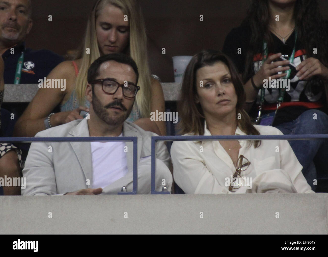 2014 US Open Tennis Championships - Day 10 - Celebrity Sightings Featuring: Jeremy Piven,Bridget Moynahan Where: New York City, New York, United States When: 03 Sep 2014 Stock Photo