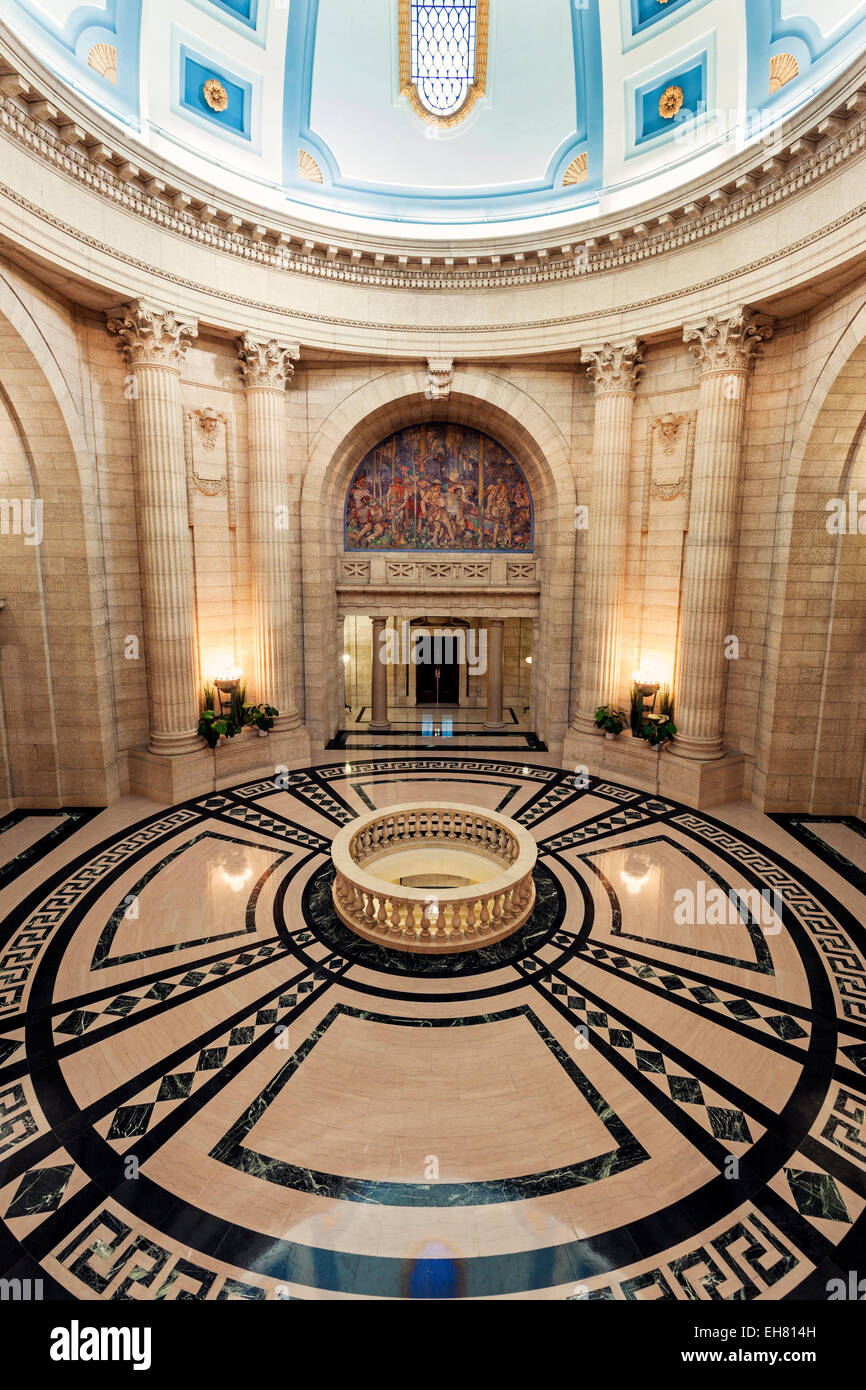 Interior of Manitoba Legislative Building in Winnipeg, Manitoba, Canada Stock Photo